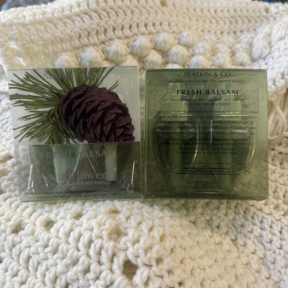 Set Of 2 Bath and Body Works Fresh Balsam Wallflowers Home Fragrance Refills(4)